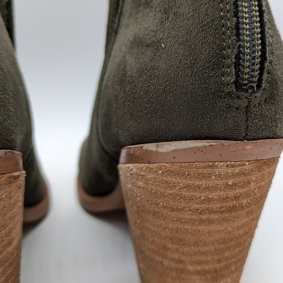 Joie Kayden moss green faux suede slip on wedge heel ankle boot 10 - Picture 6 of 13